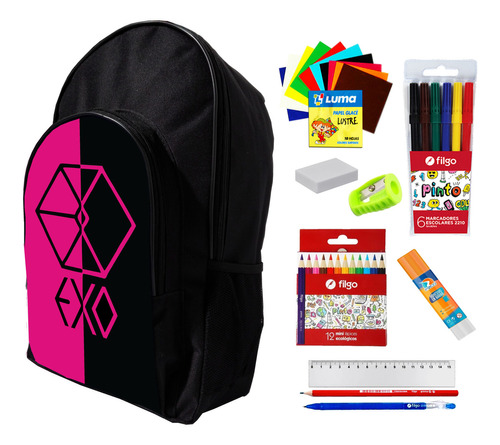 Super Combo Mochila + Utiles De Exo K-pop #429