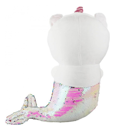 Sereia De Gato Com Chifre Em Pelúcia Com Lantejoulas 54 Cm Cor Colorido