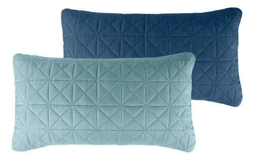 Fundas De Almohada 2pzs King Size Reversible Vianney Celeste