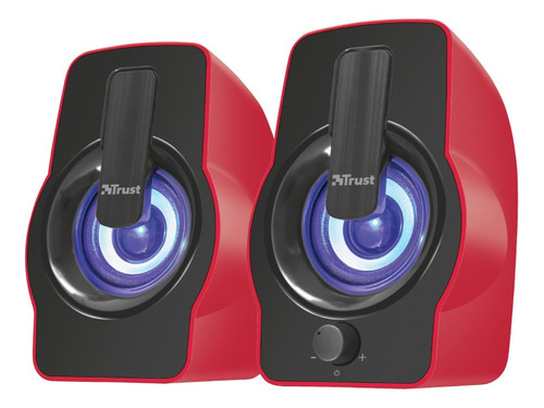 Parlantes Trust Gemi 2.0 Usb 12w Iluminación Led Rgb Rojo