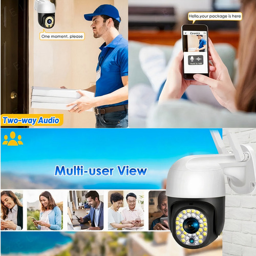 Imagen 8 de 10 de Cámara Ip Wifi 2mp 1080p Exterior Ptz 360° X4