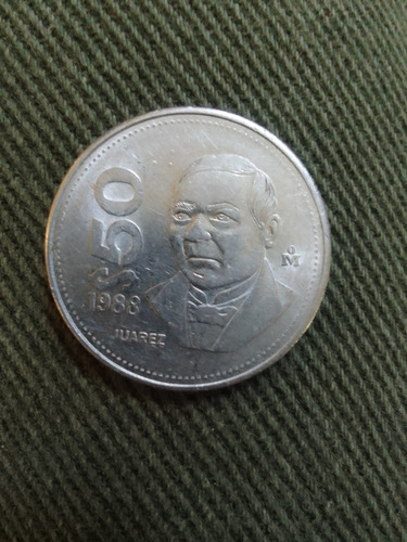 Moneda De 50 Centavos De Benito Juárez De 1988