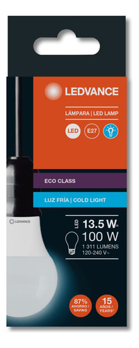 Kit 12 Pz Foco Led Bulbo 13.5w 127v Blanco Frío Ledvance