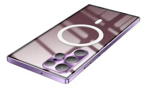 Para Samsung S23 Ultra Thin Metal Bezel Magnetic Phone Case