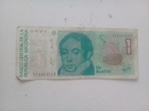 Billete 1 Austral Numeración 11644411 Bueno