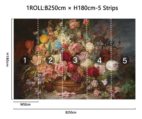 Lienzo Mural De Pared Con Forma De Rosa, Diseño De Flores, P