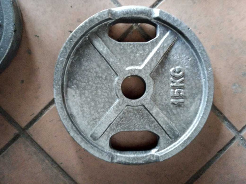 Disco Olímpico 15 Fundición Con Agar Gym Fitness Mancuernas