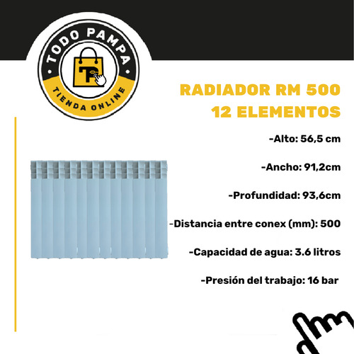 Radiador Calefaccion Inyectado Rm500 X 12 Elementos 9