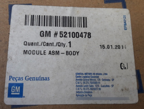 Módulo Central Conforto Gm Onix Prisma 52100478