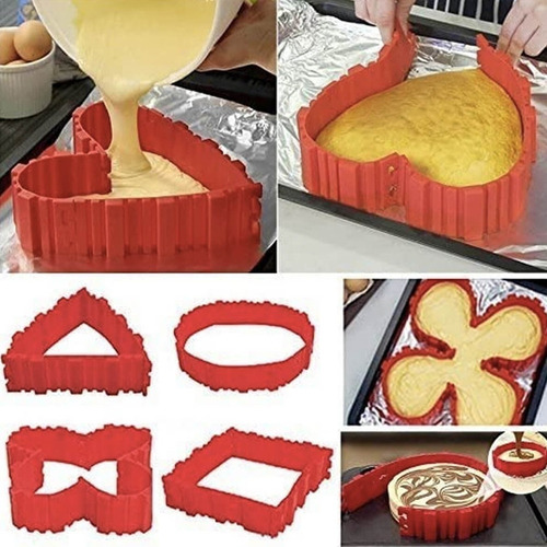 Moldes Pasteles Desmontables Silicon Rectangular Reposteria