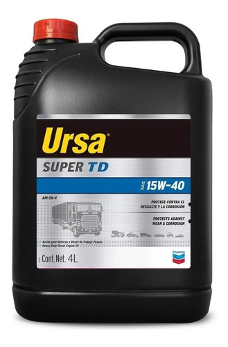 Lubricante 15w40 Ursa Super Td 4 Lts Texaco Aceite Diesel 