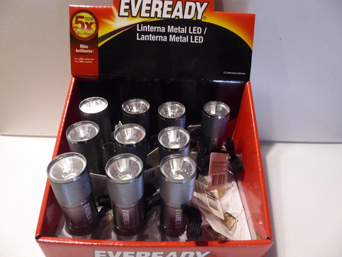 Linterna Metal Led Eveready - Buena Iluminación-muy Práctica Blanco Plateada