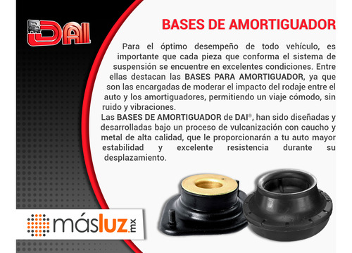 2- Bases Amortiguador Traseras Highlander L4 2.7l 09/11 Dai