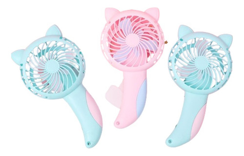 3pcs Ventilador De Mano Con Diseño De Gato Lindo, Fresco En