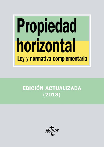 Libro Propiedad Horizontal De Editorial Tecnos Tecnos