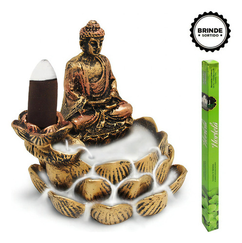 Porta Incenso Incensário Cascata Relaxamento Meditação Zen Cor Buda