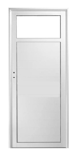 Puerta Aluminio Modena 70x200 Blanco 1/4 Vidrio Reforzada