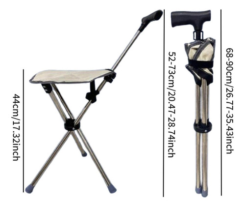 Asiento De Caña Plegable, Bastón Con Taburetes, Silla