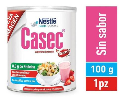 Suplemento En Polvo Nestlé  Casec By Boost Proteína En Lata De 100g