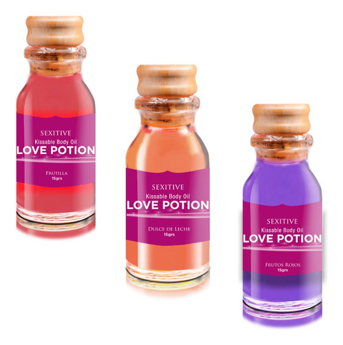 Kit X3 Sexitive Love Potion Lubricante Masaje Oral Anal 15ml