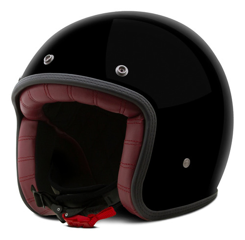 Capacete Custom Etceter Solid Special Preto Brilhante 