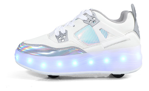 Zapatos Luminous Mob De Cuatro Ruedas Con Luces, Patines