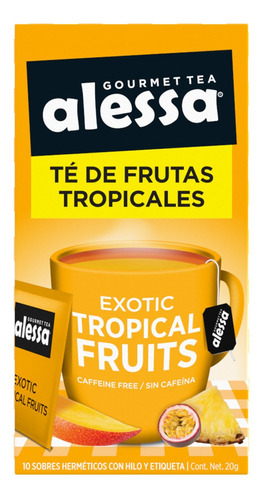 Té Gourmet Alessa Exotic Tropical Fruits 10 Sobres 20g