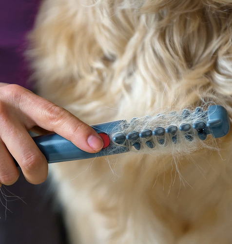 Pente Escova Elétrico Desembaraça Pelos Gatos Cães Pet Cor Cinza