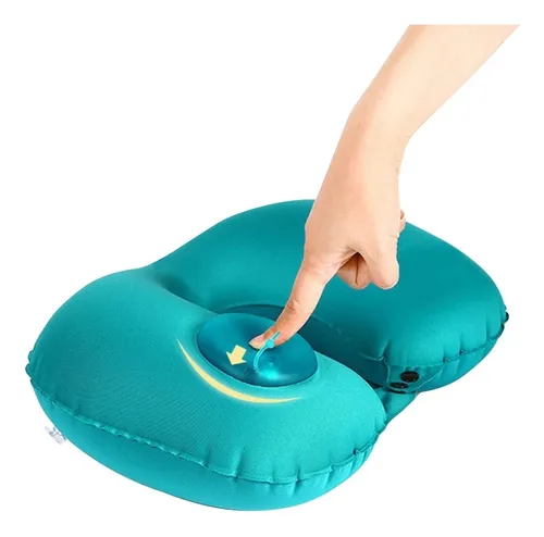 Kit Viajero Con Almohada Inflable Automática Para Cuello