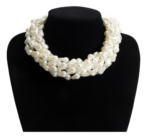 Collar Multicapa De Perlas De Imitación Con Cuentas Hechas A