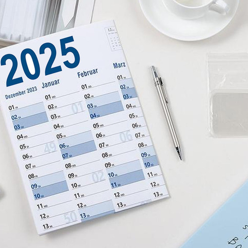 Calendario De Póster De Pared 2025 Planificador Anual 2025 C