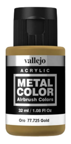 Vallejo Metal Color Airbrush Colors 77725 Oro Gold  Acrilico