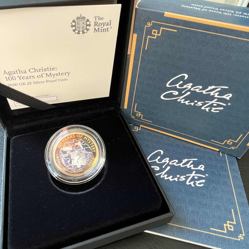 Moeda 2 Pounds 2020 - Agatha Christie - Prata Proof