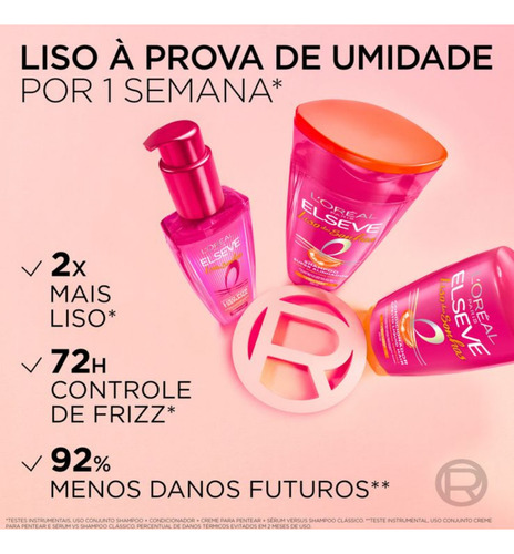 Kit Elseve Liso Dos Sonhos 400ml Shampoo/condicionador/serum