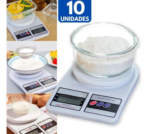 Kit 10 Balanças Digitais De Precisão Cozinha Nutrição 10kg