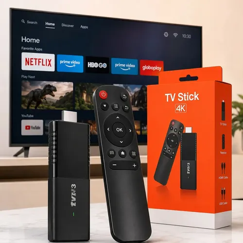 Tv Stick Android 4k Com Wi-fi Dual Band, 8gb E 128gb Para Smart Tv Preto Padrão iDeel