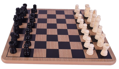 Imagen 2 de 9 de Juego De Mesa Ajedrez Deluxe Tablero De Madera Duende Azul