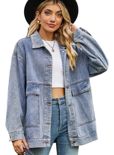 comprar Chamarras De Mezclilla Vintage For Mujer, Vaqueros Holgados