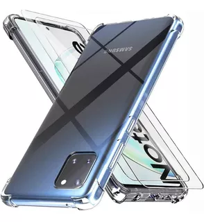 Funda Case Tpu Silicona Transparente Para Samsung + 2 Micas