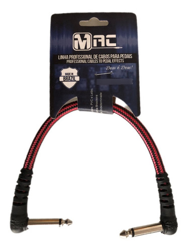 Cables Para Pedales 25 Cm Textil Rojo/líneas Negra Mac Cabos