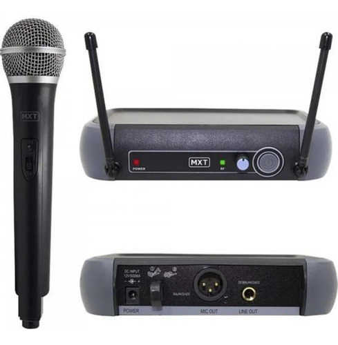 Microfone Sem Fio Profissional Uhf -r201 - Ideal Para Igreja Cor Preto