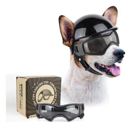 Casco De Moto Con Lentes Para Perros Pequeños Y Medianos