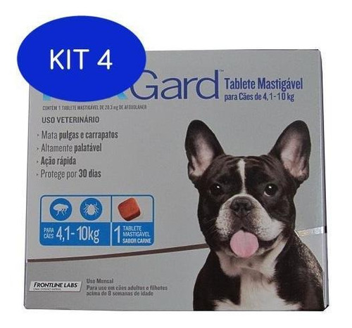 Kit 4 Antipulgas Nexgard Para Cachorros De 4 A 10kg