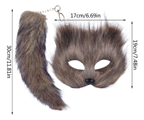 Disfraz De Cola De Lobo Con Forma De Zorro Peludo Para Fiest