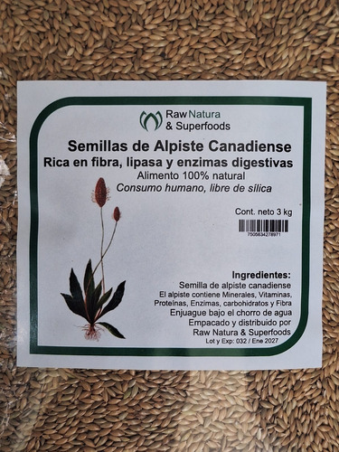 10 Kilo Alpiste Canadiense. Sin Sílica. Consumo Humano