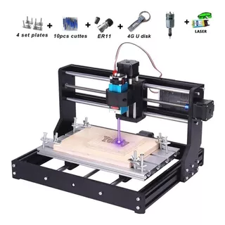 Mini Cnc Router 3018 Pro + Laser 40w Grabado Y Corte Mdf Igv