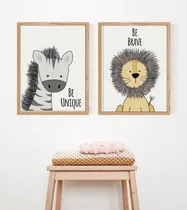 Comprar Cuadros Infantiles Nordicos Animalitos Set 2 De 30x40 Selva