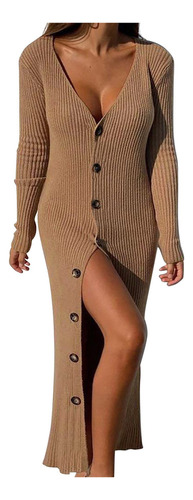 Vestido Sexy Para Mujer En Camiseta E Invierno, Manga Larga,