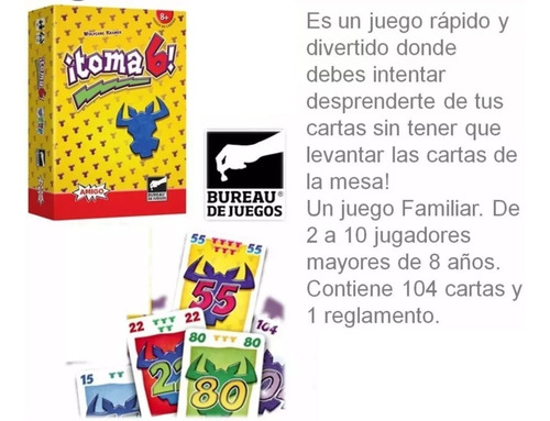 Imagen 2 de 8 de Toma 6 Juego De Cartas Memoria Familiar Bureau Buro Manias