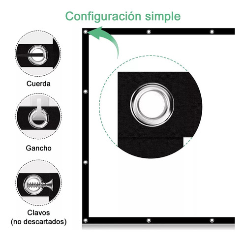 Telón Para Proyector 150 Pulgadas 16:9 Proyección Espesar